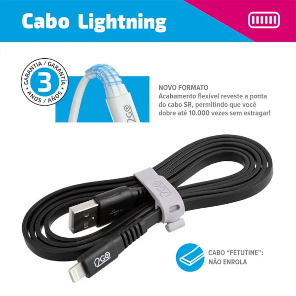 Cabo IphoneLightning i2GO Certificado MFi 1,2m